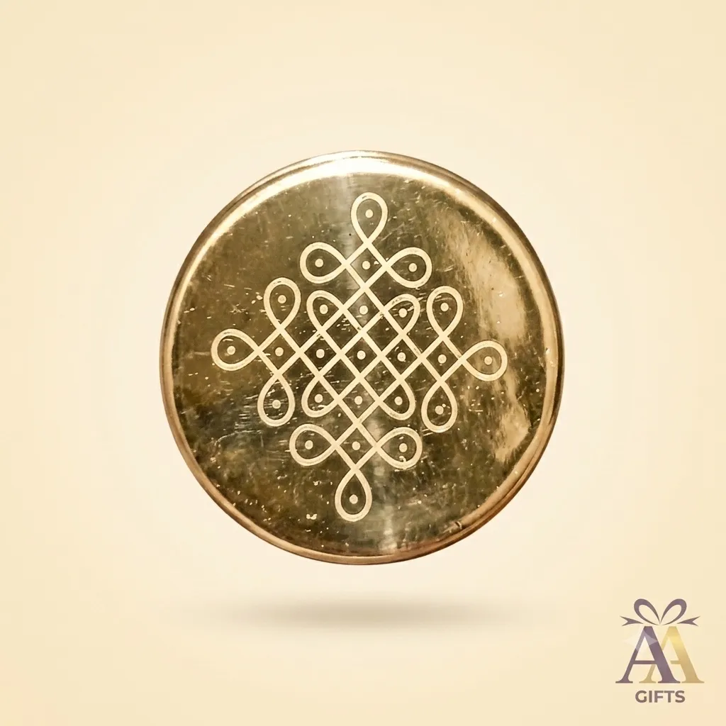 Brass kumkum storage box for daily pooja and housewarming return gifts in Chennai