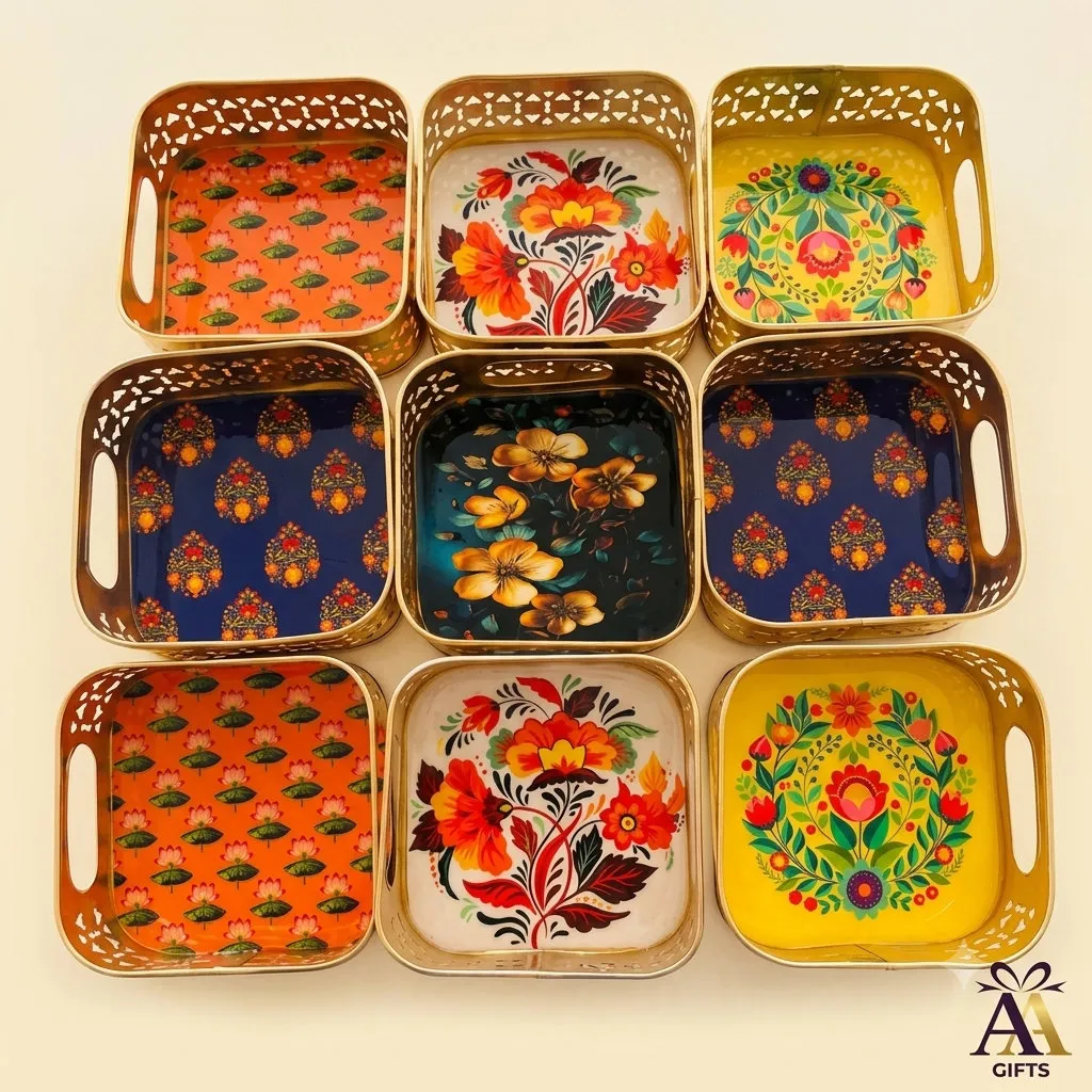 Floral Embossed Silver Kumkum Box for weddings, pooja favors, baby showers and festive gifting
