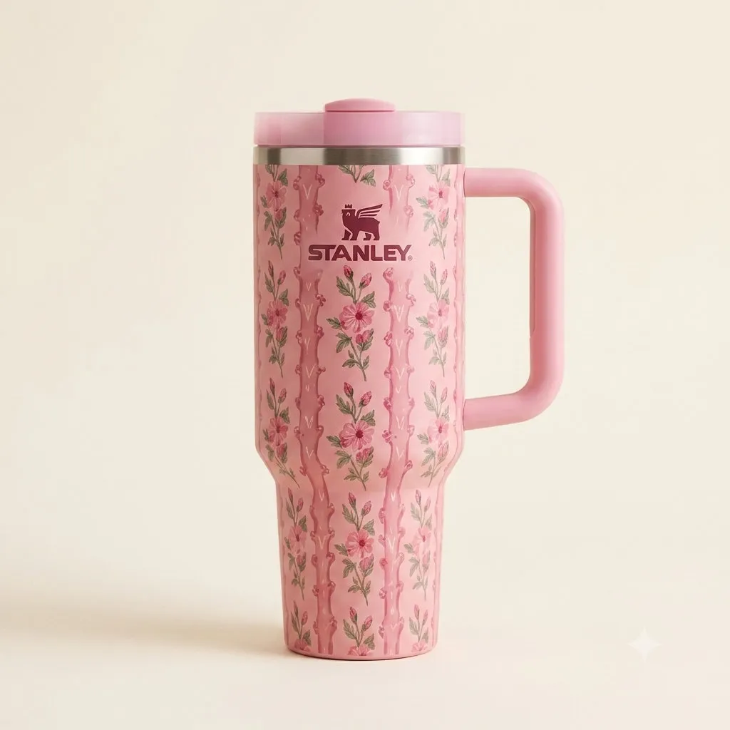 Floral Stainless Steel Tumbler Mug for weddings, pooja favors, baby showers and festive gifting