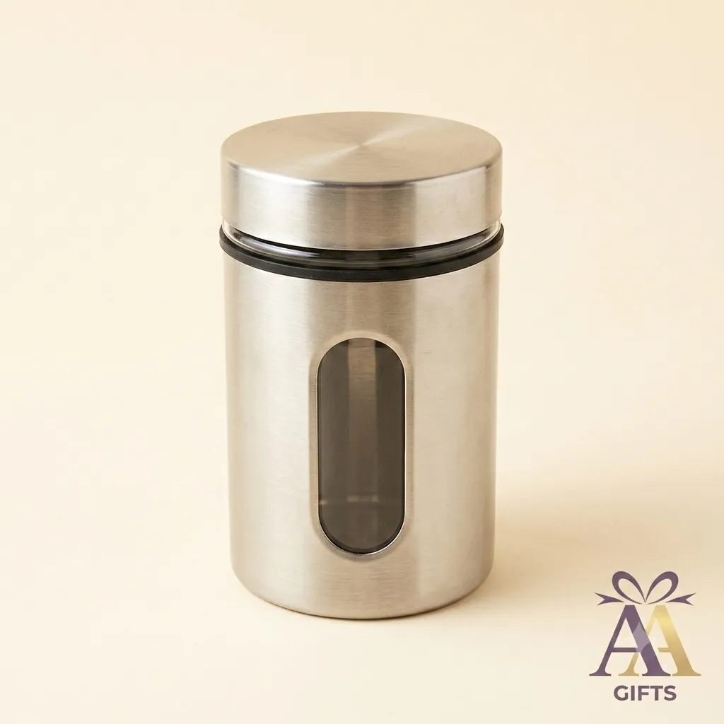 Silver plated canister container for pooja room storage and return gifts