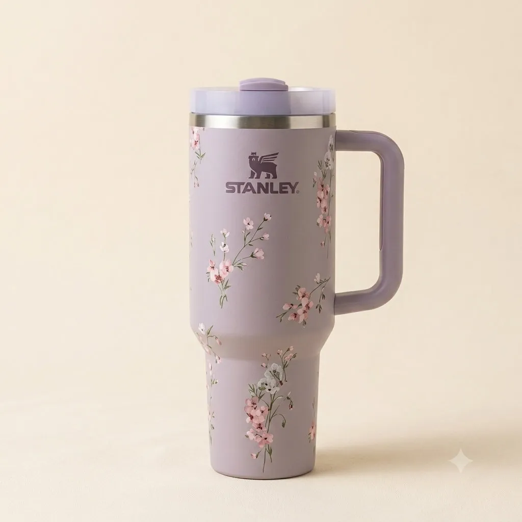 Lavender Floral Printed Steel Tumbler for weddings, pooja favors, baby showers and festive gifting