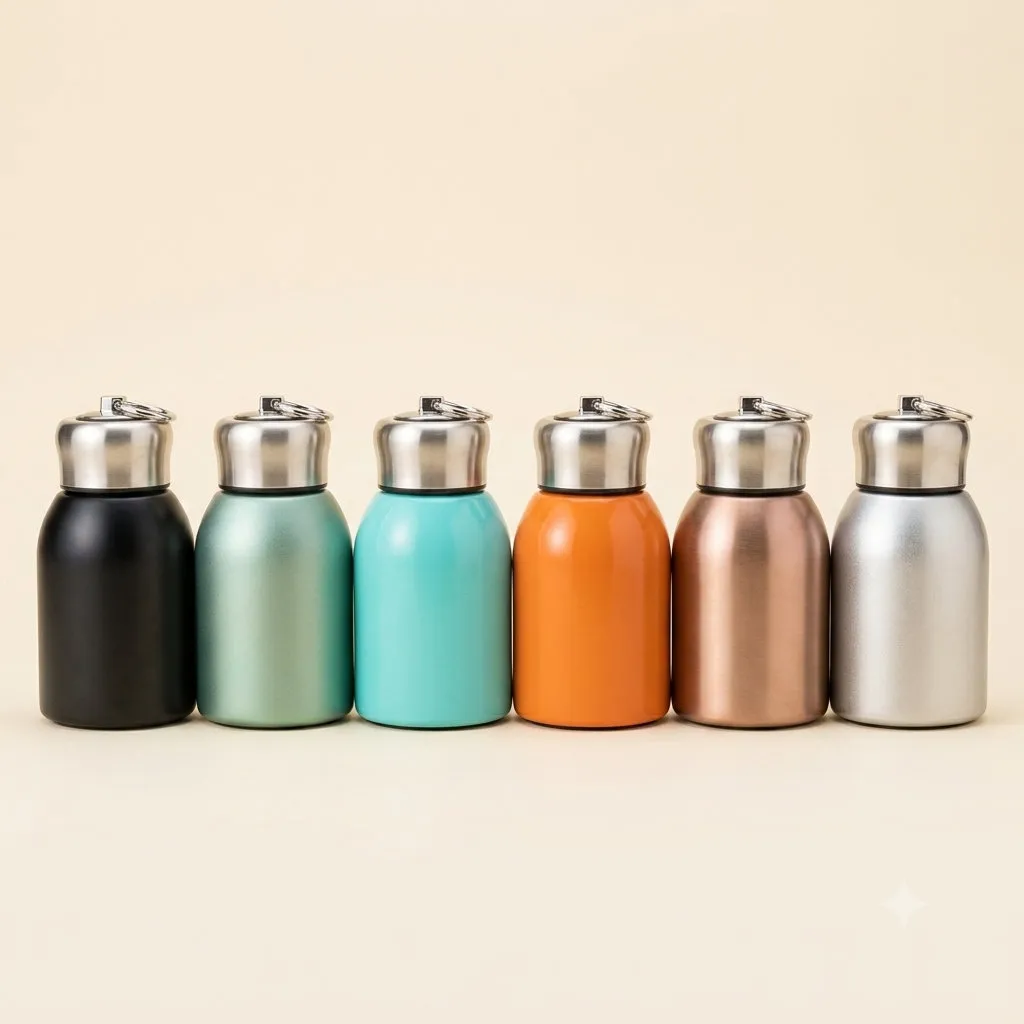 Matte Mini Steel Water Bottle for weddings, pooja favors, baby showers and festive gifting