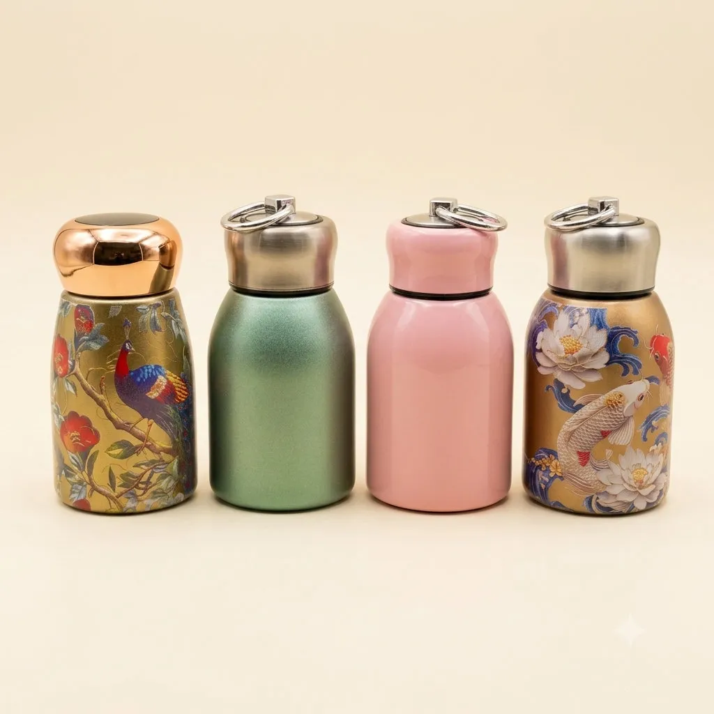 Mini Steel Water Bottle Set for weddings, pooja favors, baby showers and festive gifting