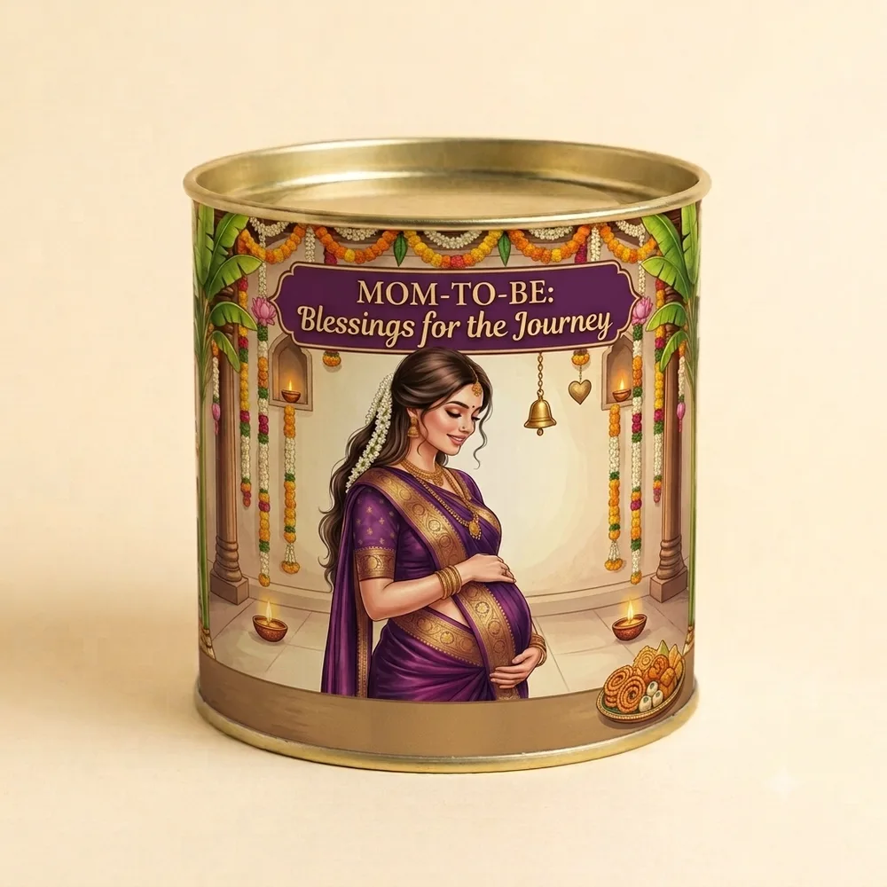 Mom to be blessing journey baby shower tin bank return gift Chennai