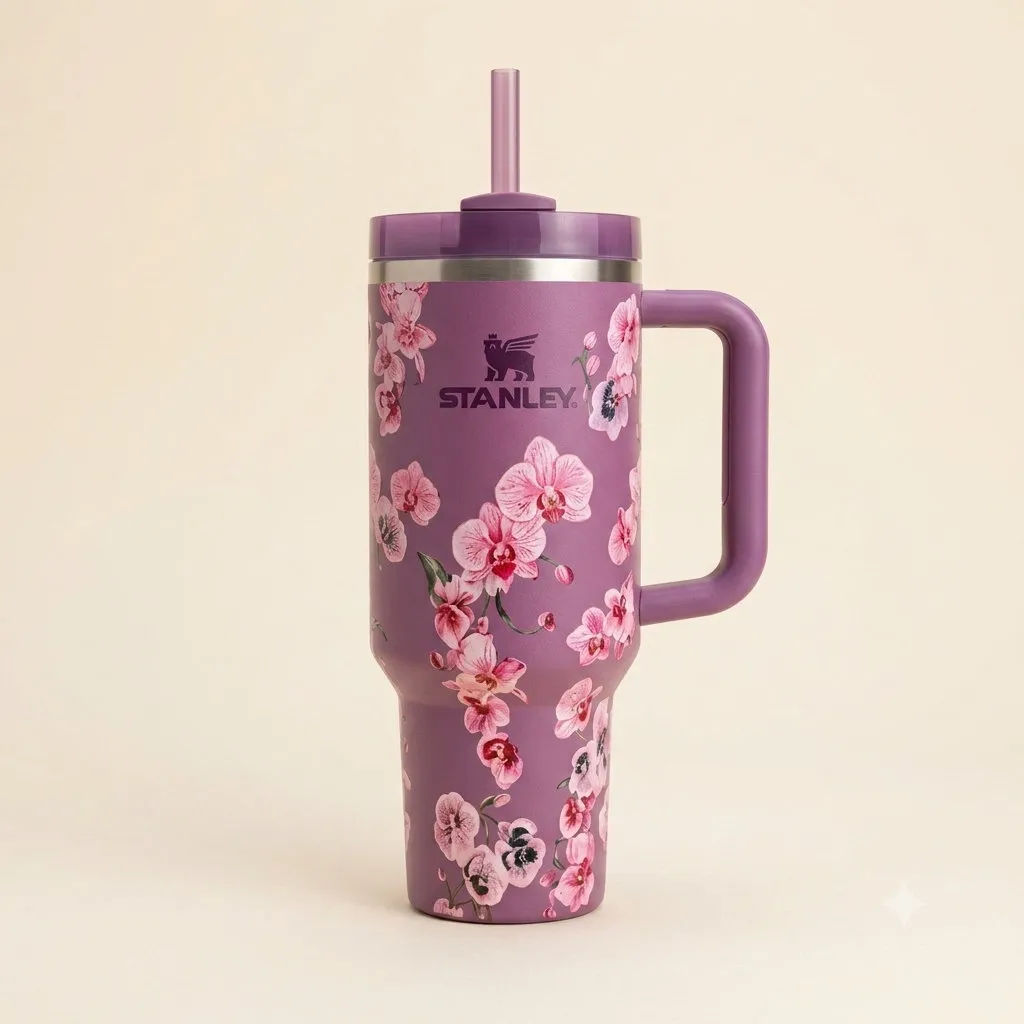 Orchid Floral Printed Storage Tumbler for weddings, pooja favors, baby showers and festive gifting