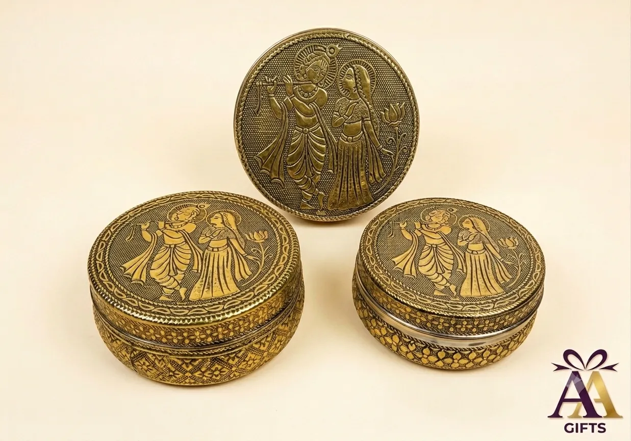 Radha Krishna Meenakari Box for wedding and housewarming return gifts