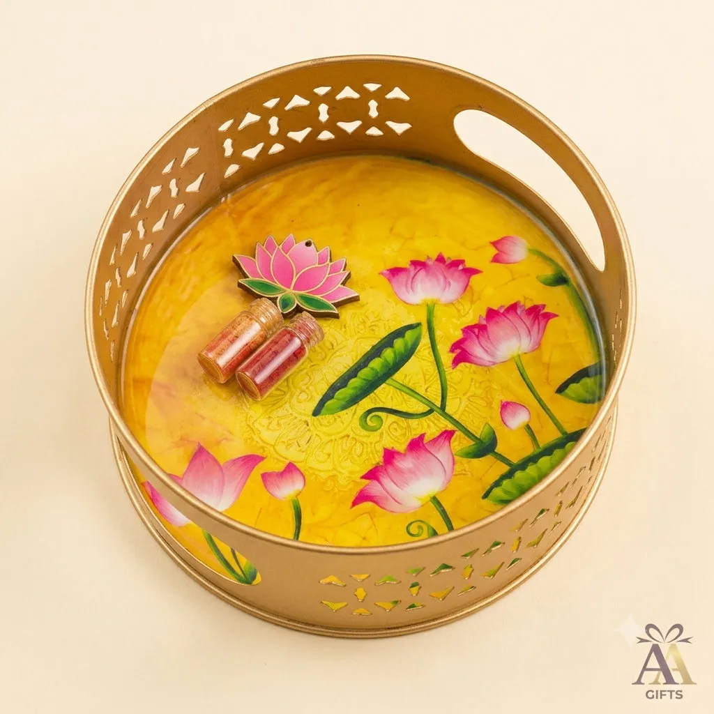 Decorative Box with Storage Jar for weddings, pooja favors, baby showers and festive gifting