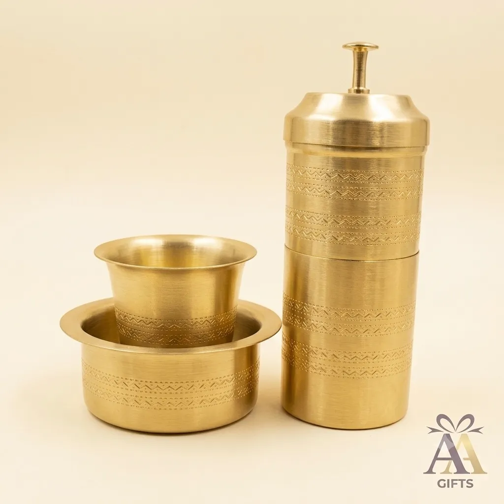 South Indian stainless steel coffee filter and dabara set for wedding return gifts