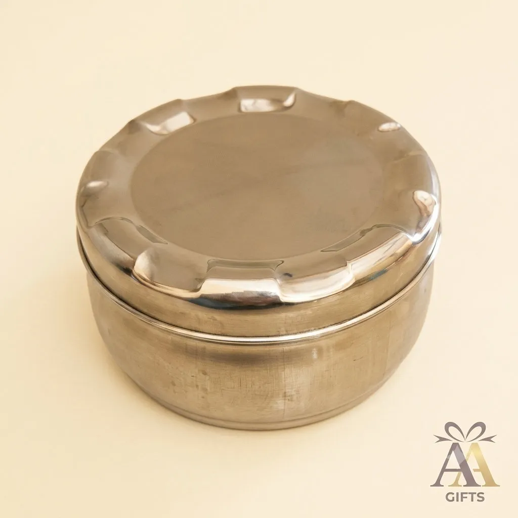 Stainless Steel Storage Container Box for weddings, pooja favors, baby showers and festive gifting