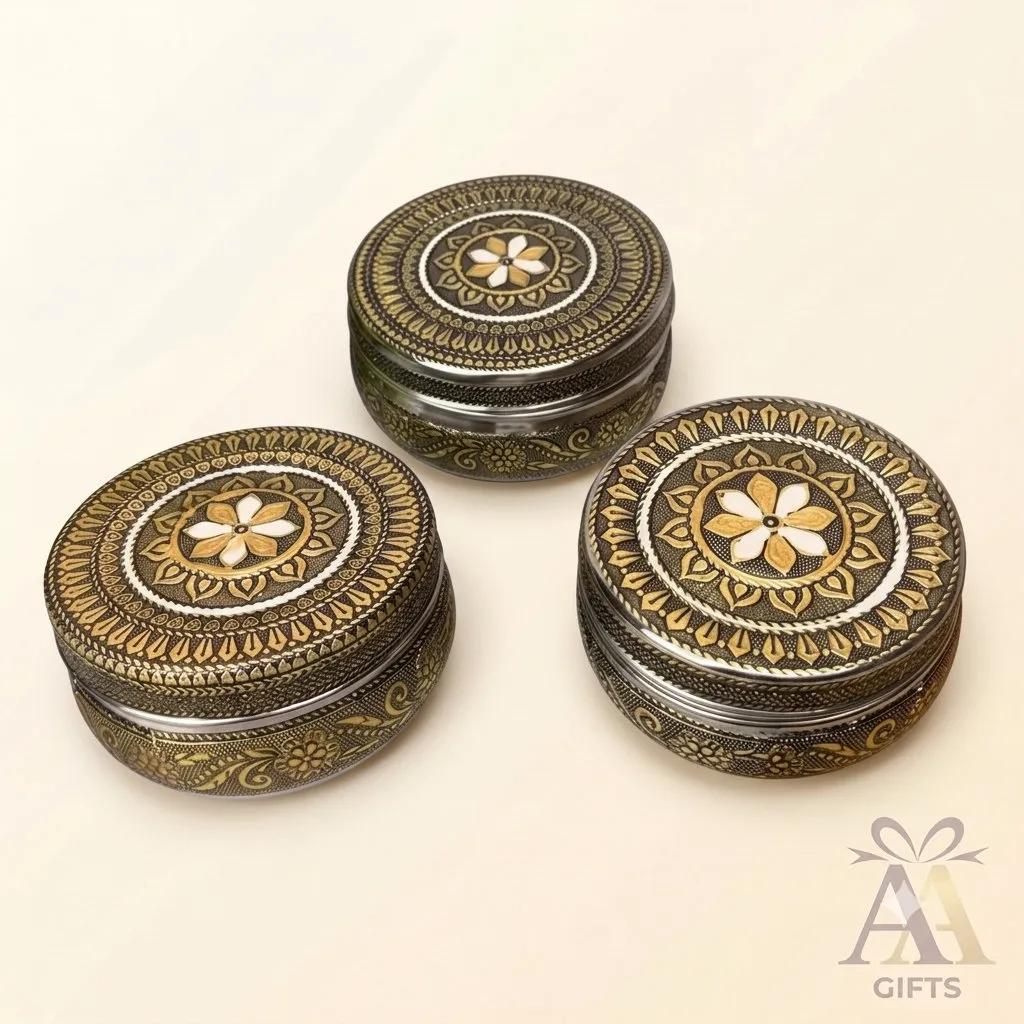 Traditional Doll Printed Storage Jar for weddings, pooja favors, baby showers and festive gifting
